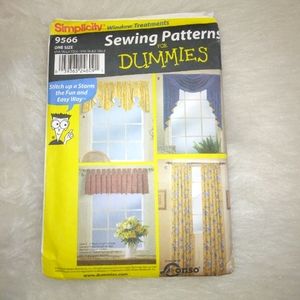 SIMPLICITY 9566 Sewing Patterns for Dummies, window treatments, curtains